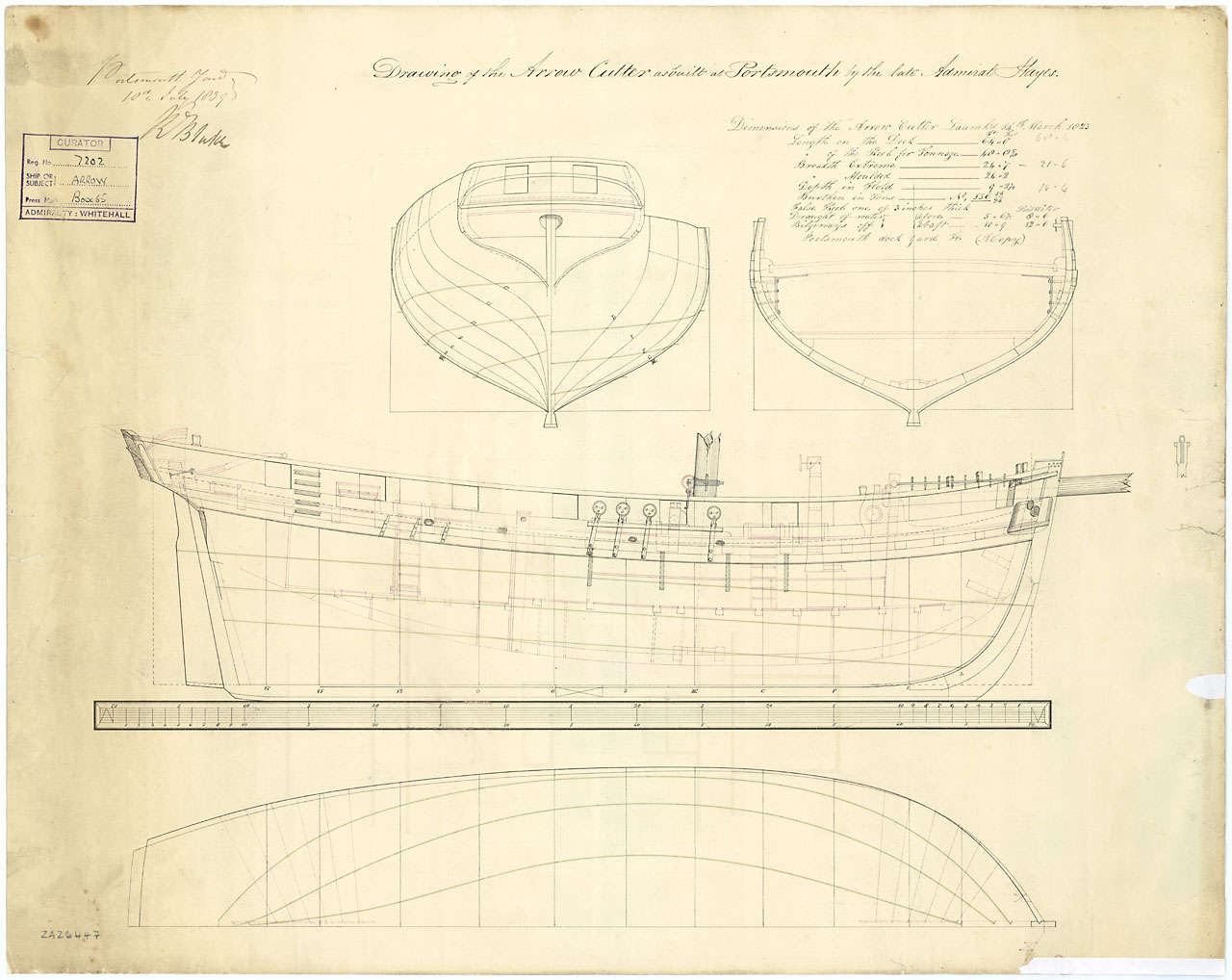 Arrow (1823), a 10-gun single-masted Cutter, as designed and built by Captain Hayes..jpg