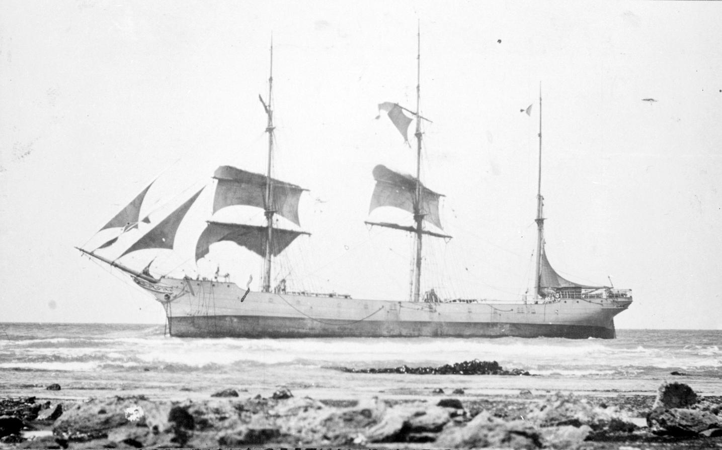 A PRECARIOUS RESTING PLACE ON KARTIGI BEACH.  1891.JPG