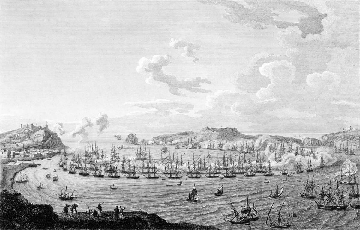 Панорама битвы Наварин, [положение союзников и Турецкая-египетских кораблей]..jpg