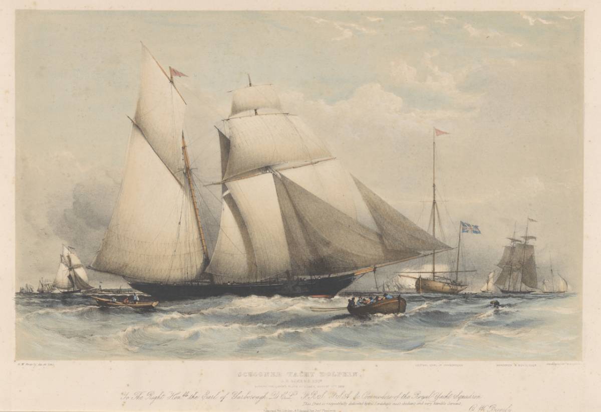 Schooner Yacht Dolphin... winning the Queen's Plate at Cowes, August 17th 1839.jpg