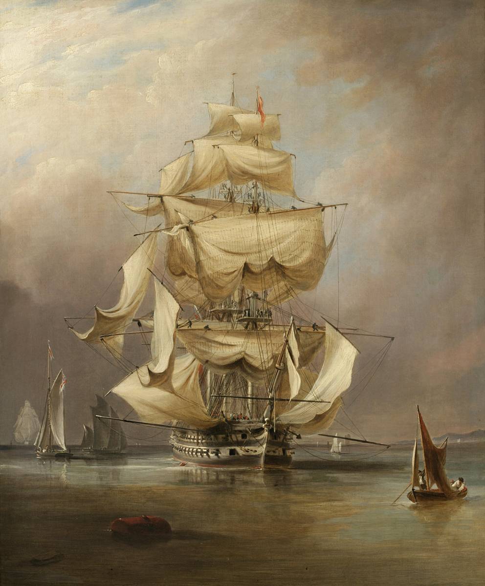 Richard_Brydges_Beechey_-_H.M.S._Asia_taking_in_her_sails.jpg