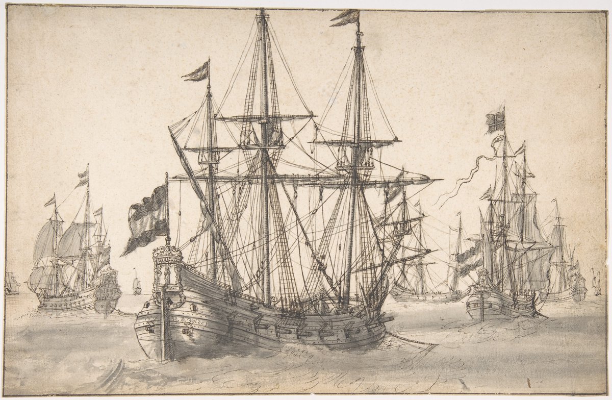 Dutch Men of War at Anchor by Willem van de Velde the Elder.jpg