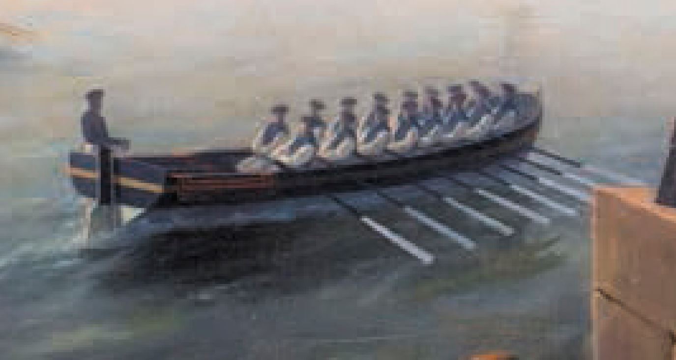 Фрагмент_Ладюрнер А.И. Гвардейский экипаж у пристани в Петергофе. 1853.jpg
