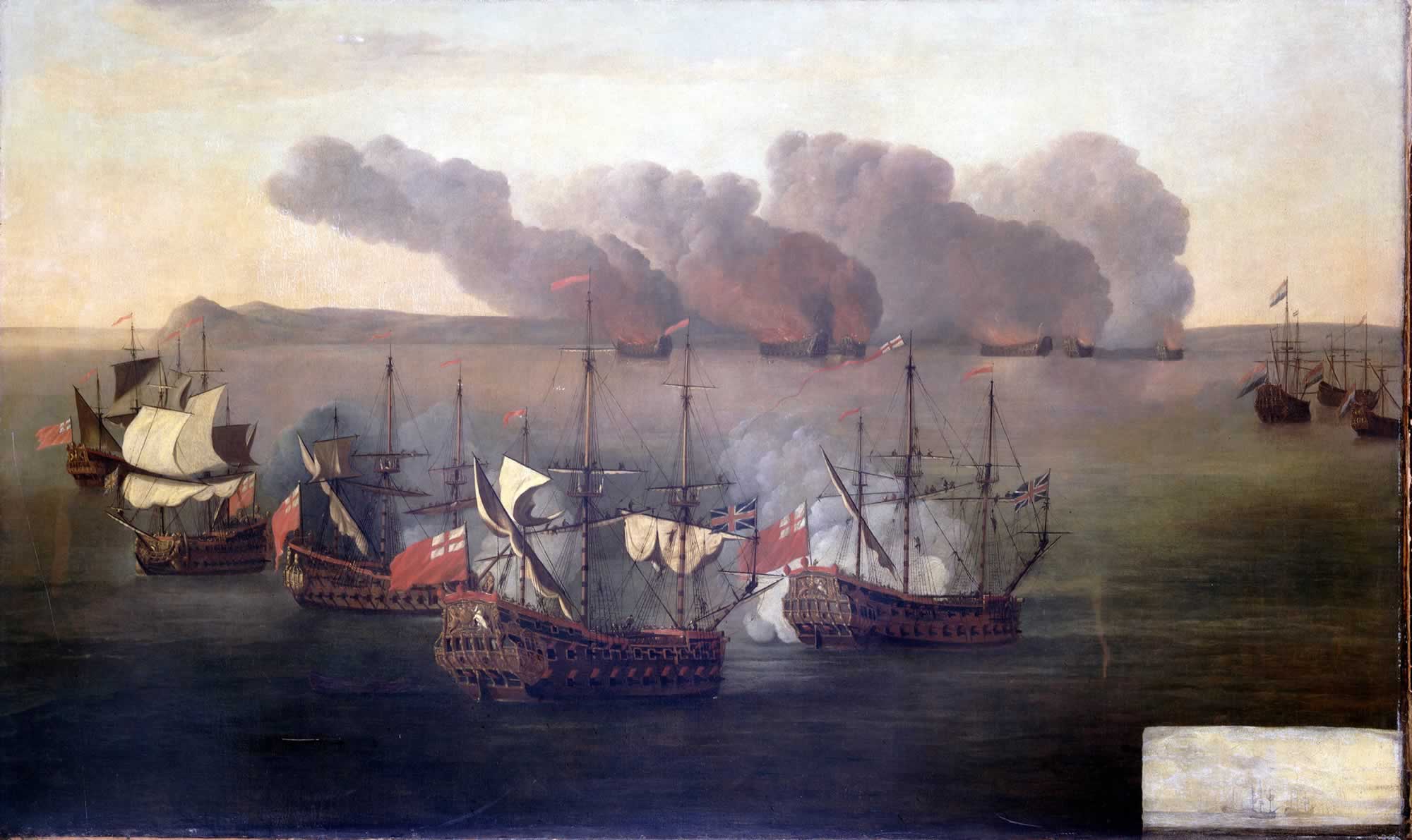 Beach and Van Ghent destroy six Barbary ships near Cape Spartel, Morocco, 17 August 1670г.jpg
