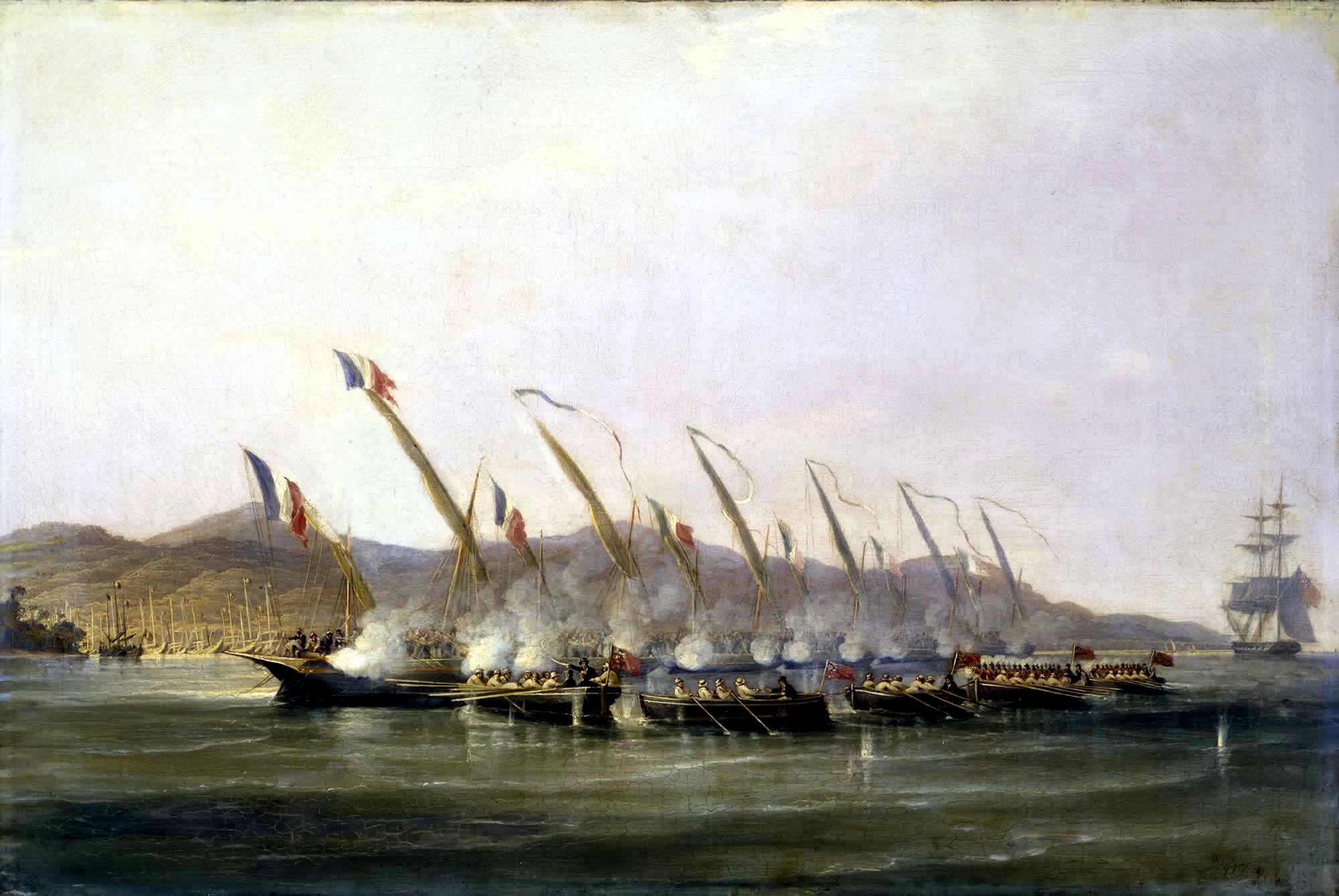 Captain Robert Maunsell capturing French gunboats off Java, July 1811.jpg