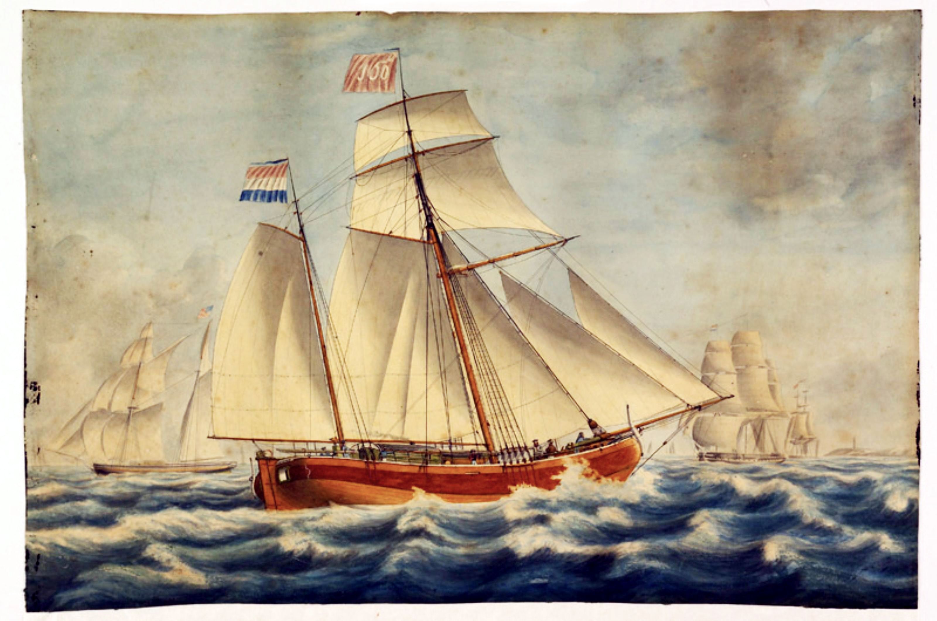 Het kofschip 'Jan de Wit' Texel binnenkomende. 1835г.jpg