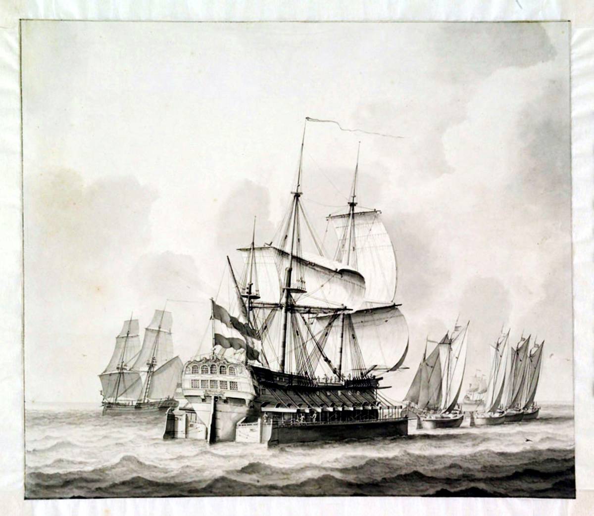 Het oorlogsschip 'Vreden' in scheepskamelen 1795г.jpg