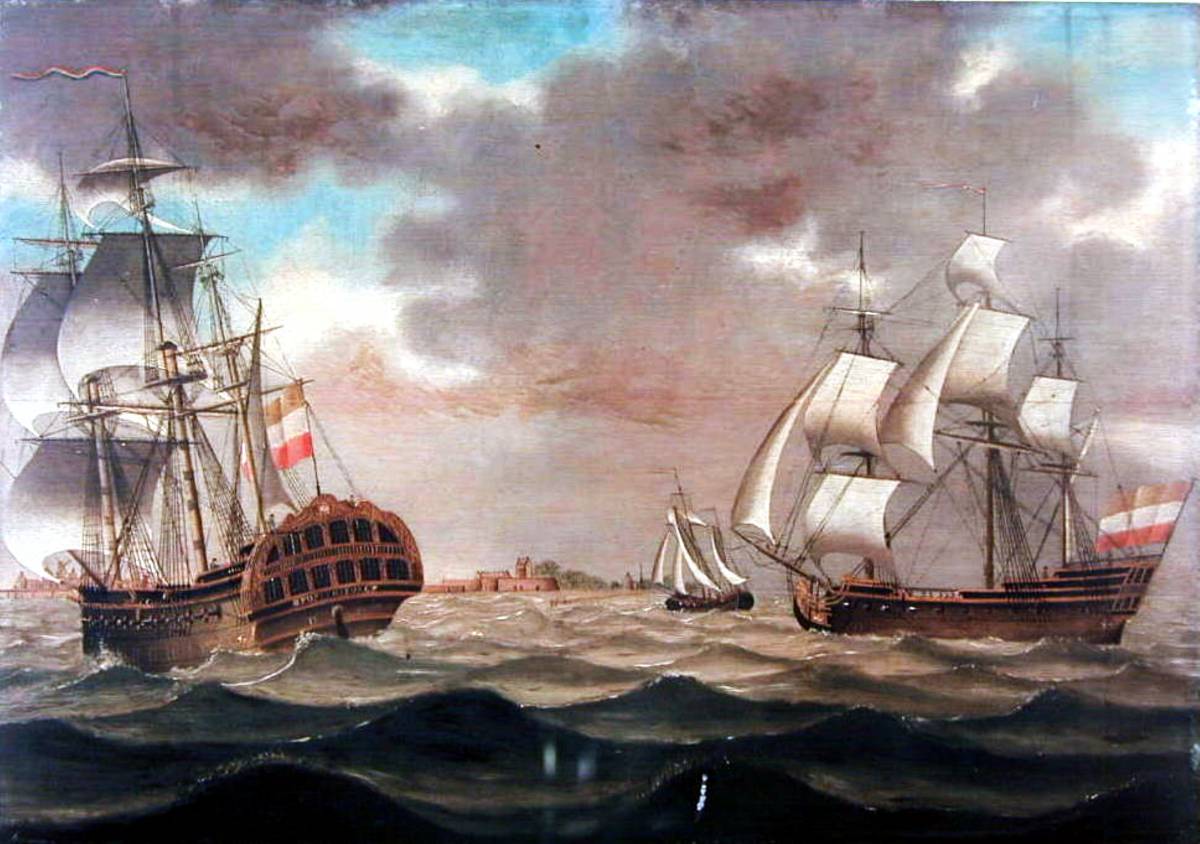 Het retourschip 'Popkensburg' van de Kamer Middelburg van de VOC in Zeeuwse 1775г.jpg