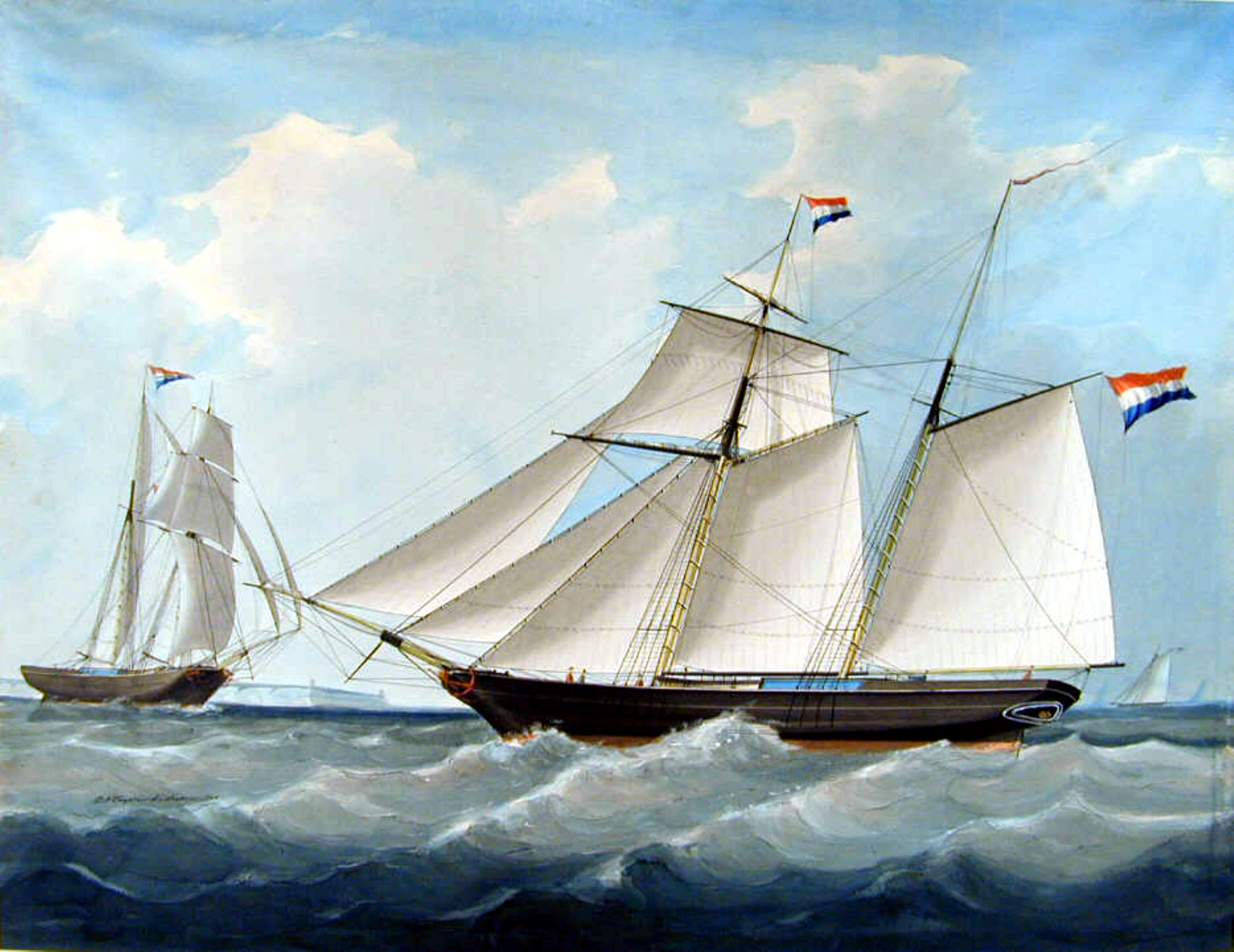 Het schoenerschip 'Cornelia Wilhelmina' in het Engelse Kanaal. 1855г.jpg