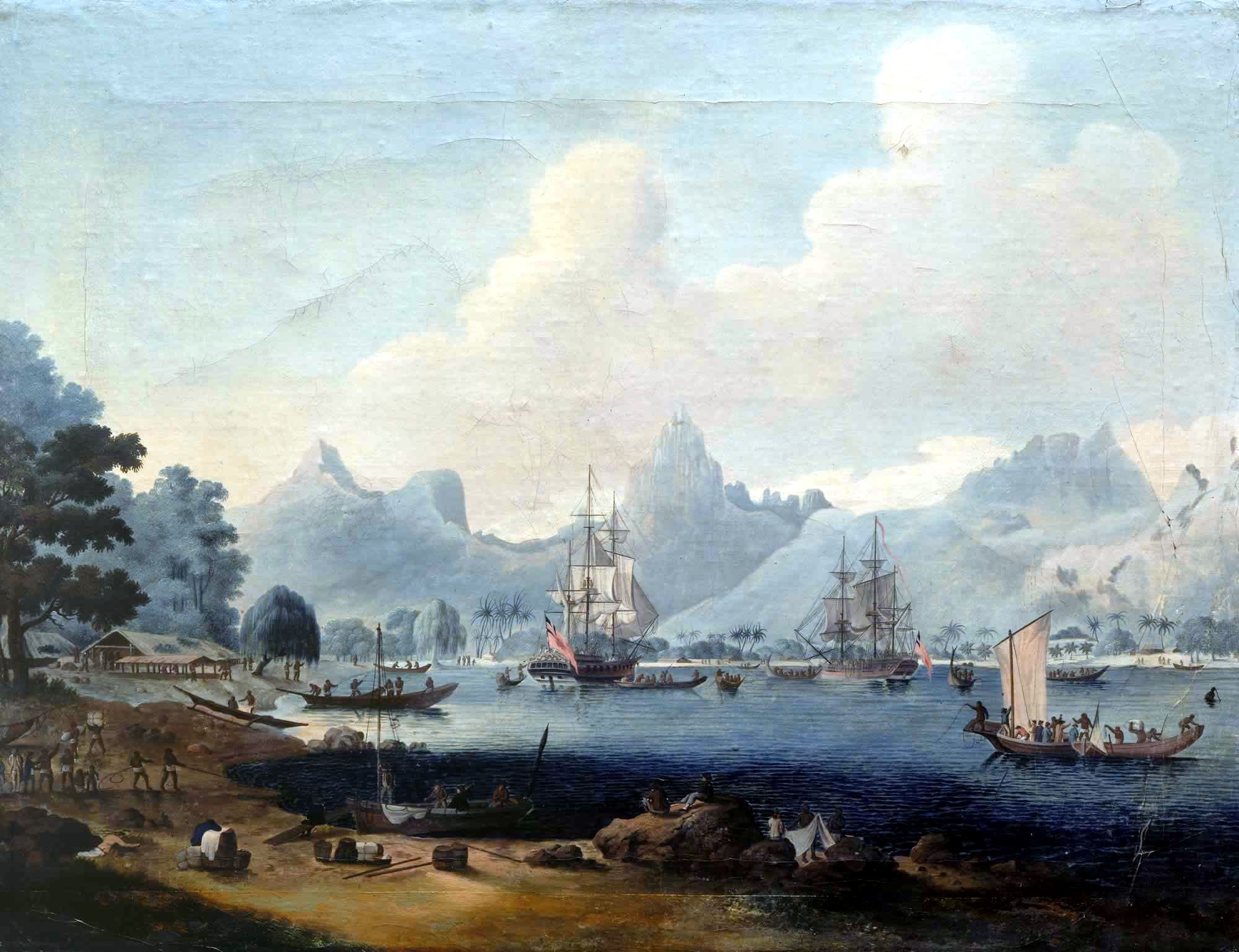 HMS Resolution and Discovery at Morea.jpg