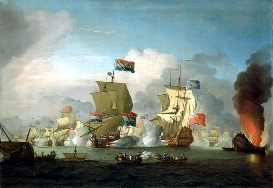 The Burning of HMS Royal James at the battle of Solebay, 28 May 1672.jpg