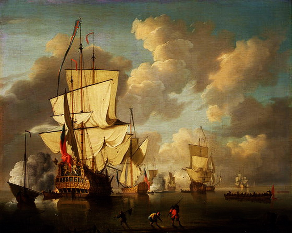 An English man-of-war and yachts in a calm.jpg