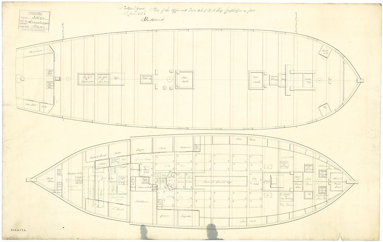 Grasshopper (1813), as fitted in 1822 as an 18-gun Ship Sloop, from a Brig Sloop.jpg
