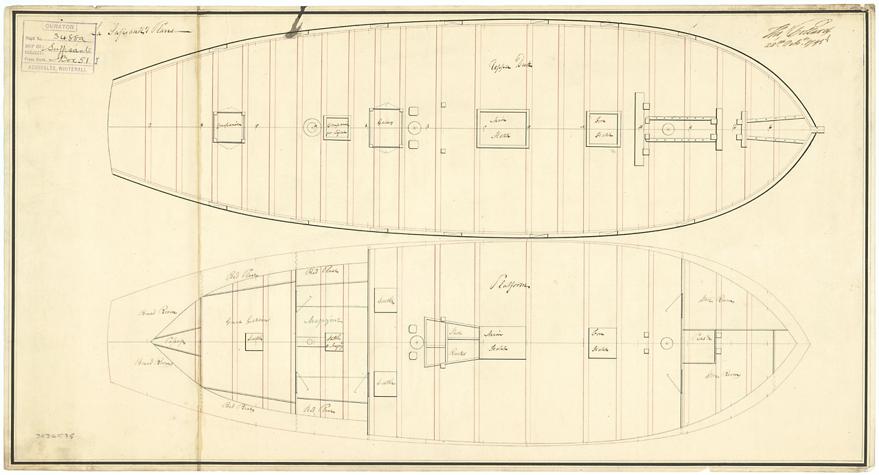 Suffisante (1795), a captured French Brig, as taken off prior to being fitted as a 16-gun Brig Sloop.jpg